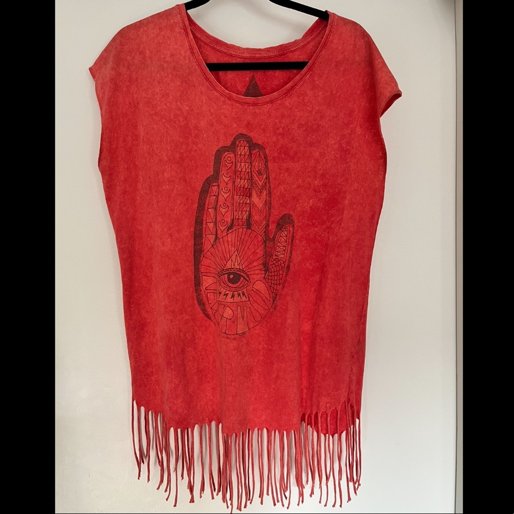 Oversized Volcom fringe shirt